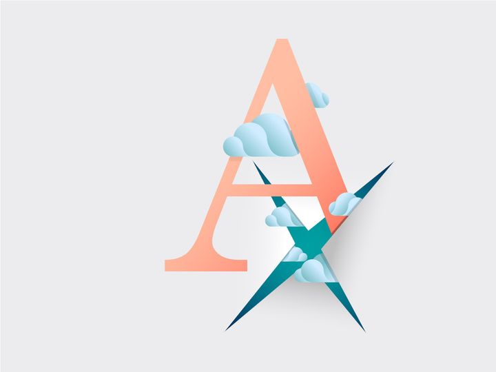 Illustration : Letter a Papercut Logo