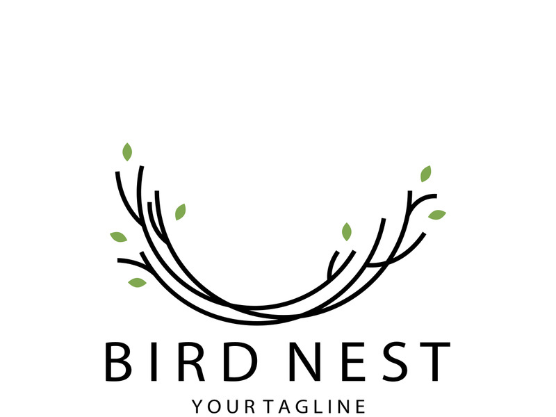 bird nest logo icon illustration design template, for bird farm, bird business, bird house, bird conservation with modern minimalist vector concept