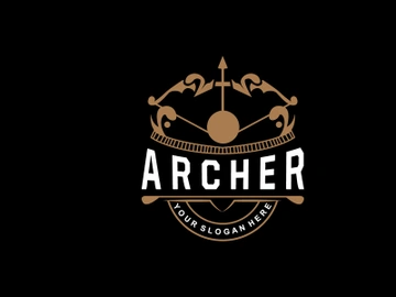 Archer Logo, Archery Arrow Vector, Elegant Simple Minimalist Design preview picture