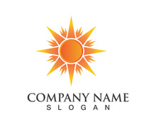 Creative sun concept logo illustration design template