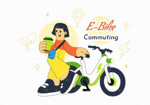 10 Ilustración de Viaje al Trabajo en Bicicleta Eléctrica
