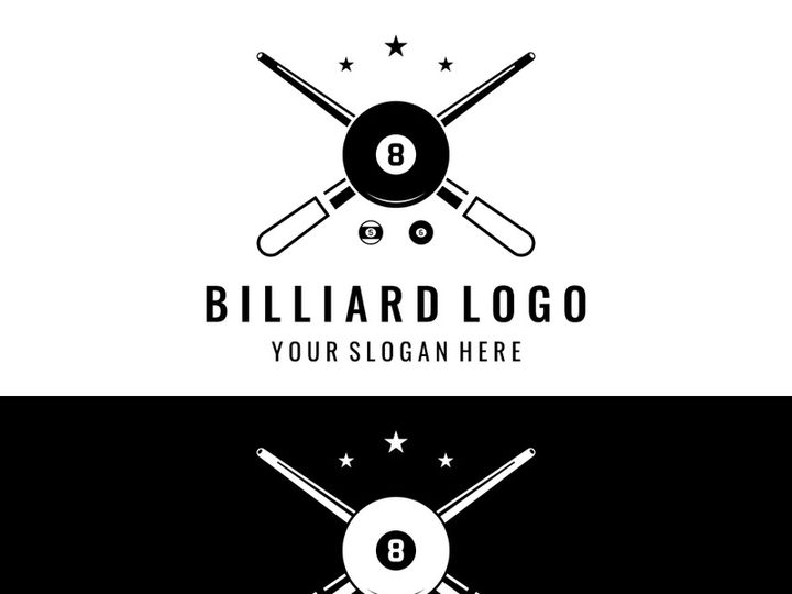 Retro vintage billiard ball game logo design.