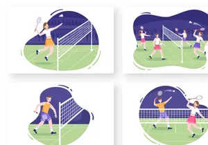 15 Badminton Player Design Illustration