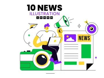 10 News Vector Illustration preview picture