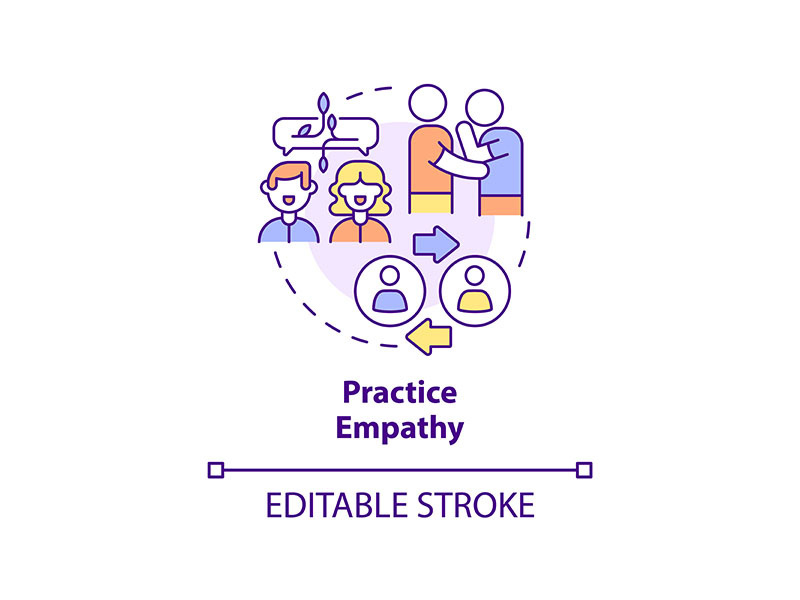 Practice empathy concept icon