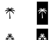 Palm tree summer logo design with creative ideas.