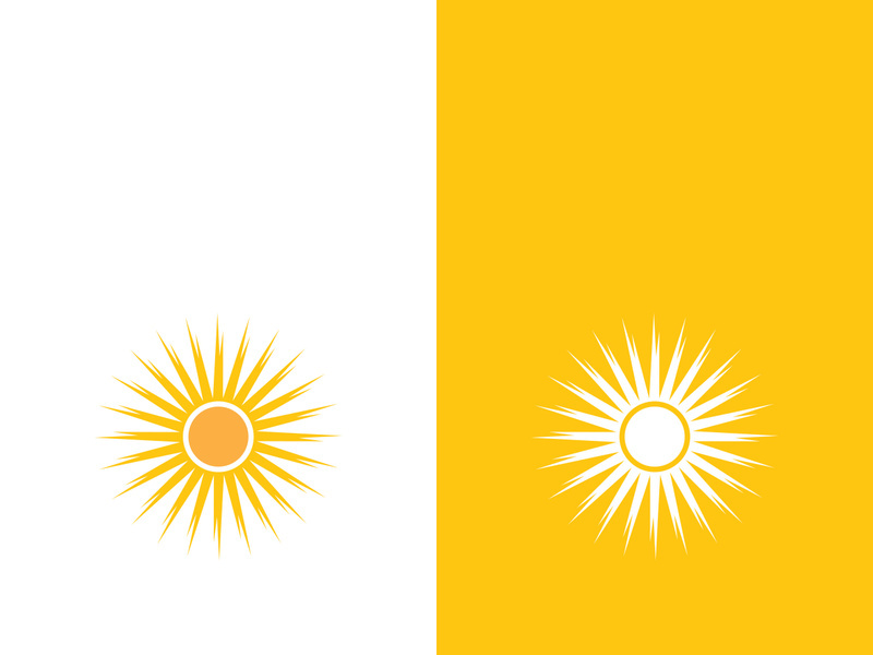 Creative sun concept logo illustration design template