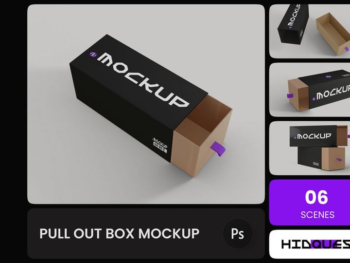 Pull Out Box Mockup