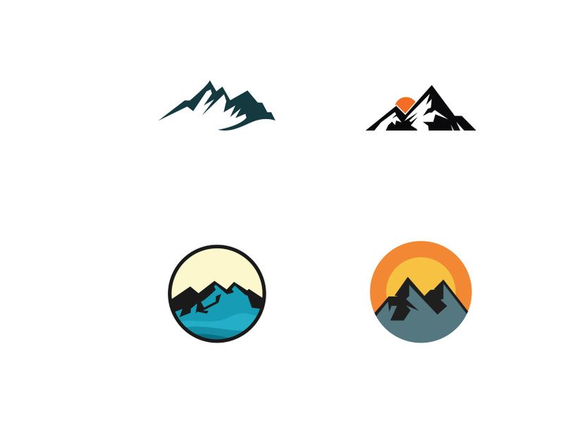 Mountain or mountains silhouette logo.Logos for climbers, photographers, businesses.