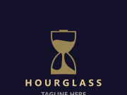 Hourglass logo ancient vintage style object design template flat vector