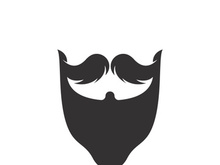 Beard icon logo and mustache vector illustration design symbol