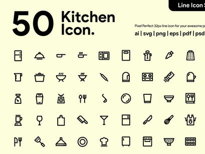 50 Kitchen Line Icon