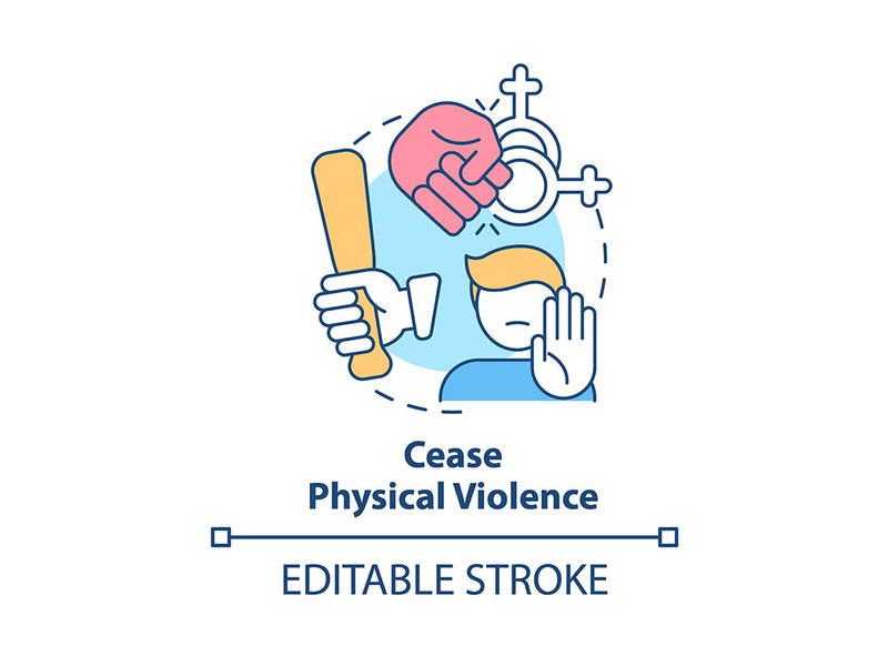 Cease physical violence concept icon