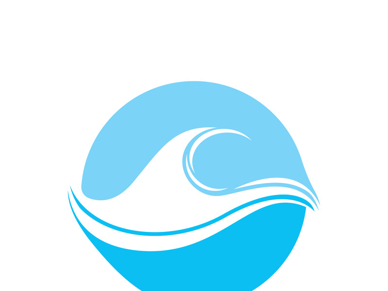 Wave beach vector illustration design logo