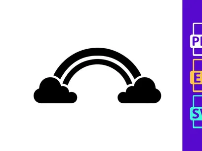 Rainbow over clouds symbolizing hope and success in business