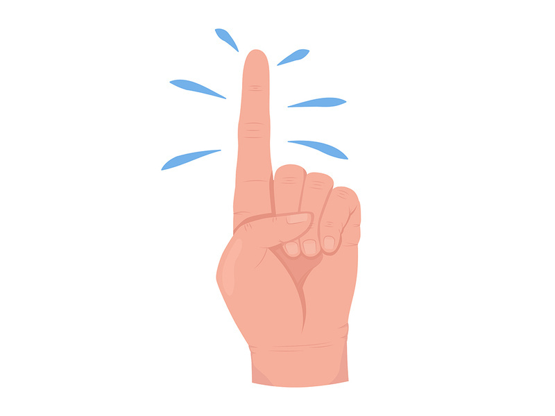Attention please semi flat color vector hand gesture