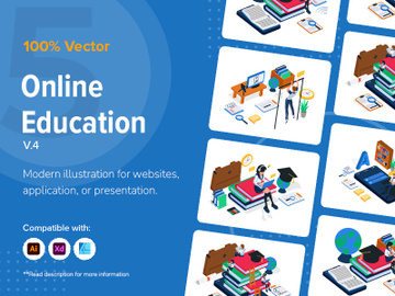 Online education illustration v4 preview picture
