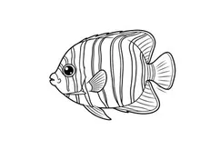 Angelfish swimming underwater vector illustration flat design