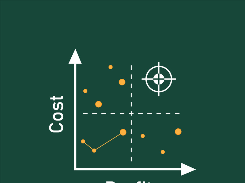 quadrant concept  diagram  logo illustration