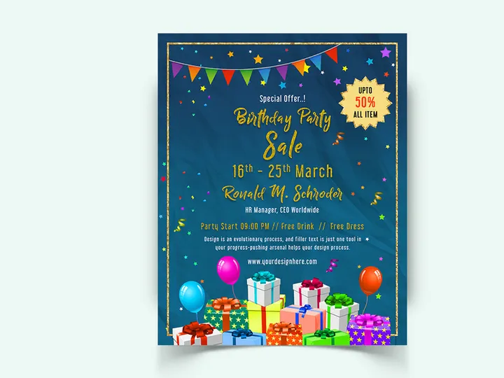 Birthday Party Social Media Post Template