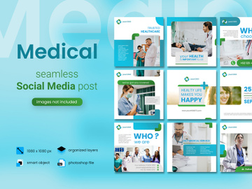 Medical Social Media Post - blue color theme preview picture