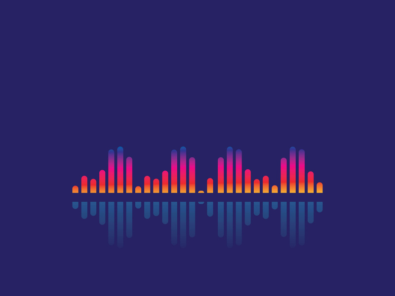 Sound waves logo background modern music vector image