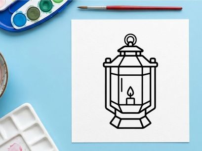 Farol vintage con llama encendida para decoración de Halloween. Ilustración clásica de lámpara de aceite espeluznante para celebraciones estacionales.