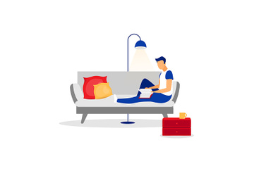Man, entrepreneur, manager, businessman, male reading book flat vector illustration preview picture