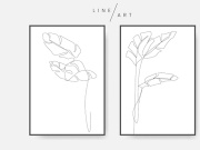 Banana leaves line art