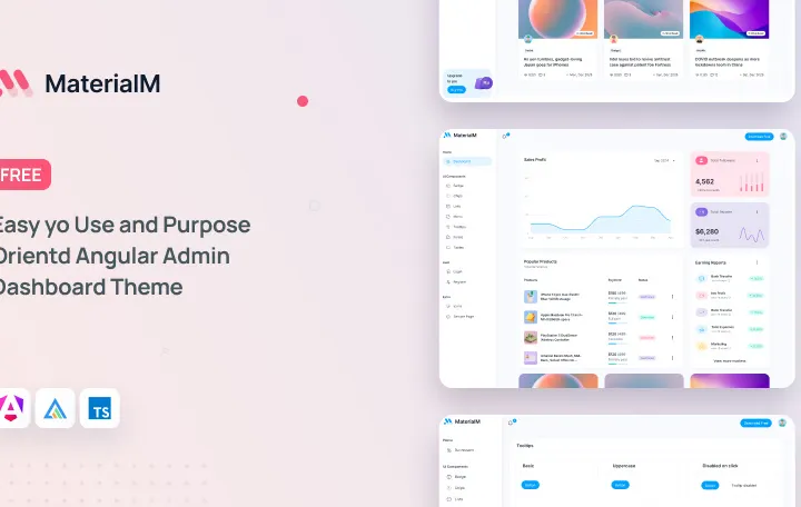 MaterialM Free Angular Admin Dashboard Template