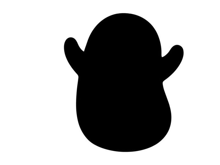 Silueta de un adorable elefante cartoon con orejas grandes
