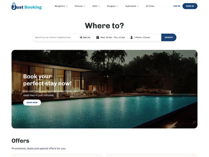 Hotel Booking and Deals Website - Landing Page