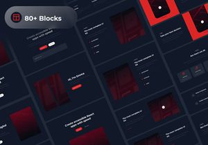 Red Wireframe UI Kit Free