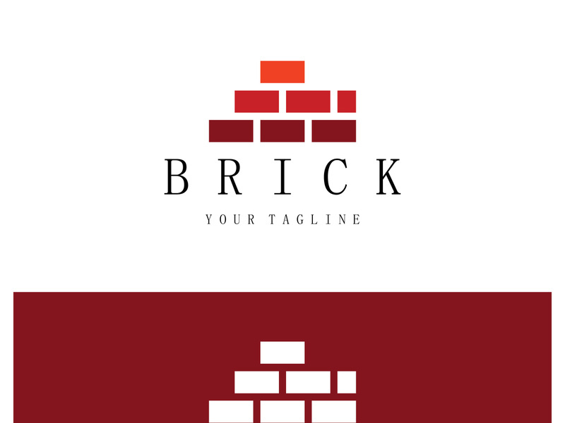 creative brick logo designs for buildings, architectural buildings, civil engineering, building materials shops