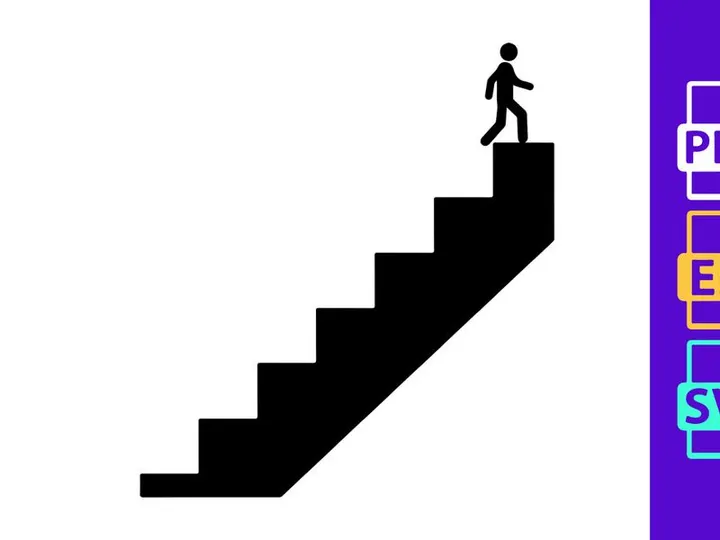 Business success growth steps career progress silhouette concept