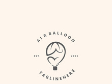 Air balloon logo creative design air transport symbol template simple illustration