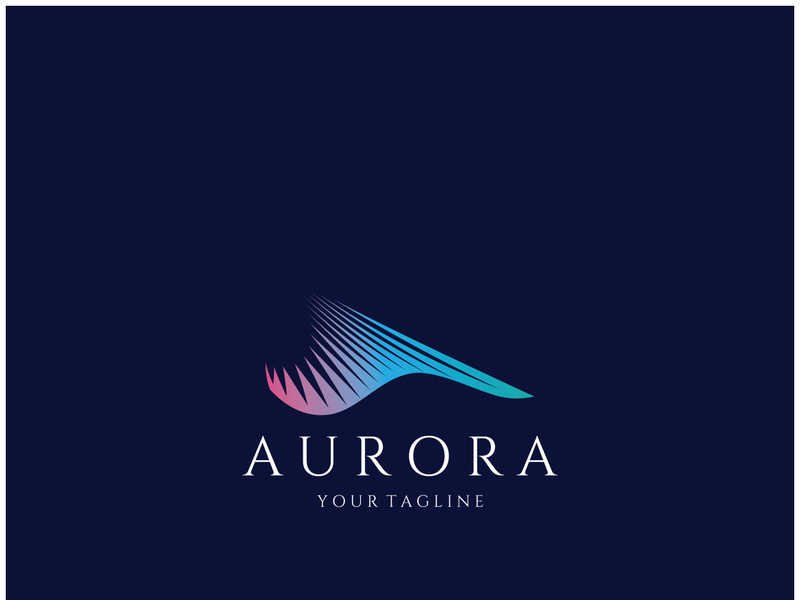 aurora logo design icon illustration vector template