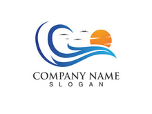 water wave logo design template