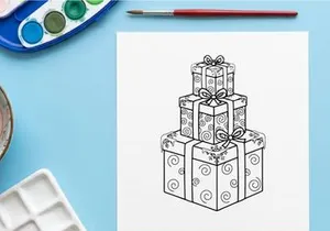 Stacked Christmas gift boxes with ribbons and bows for holiday celebration and festive decoration