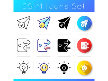 Mobile application comfortable interface icons set preview picture