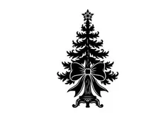 Elegant Christmas Tree Silhouette with Bow and Star Topper