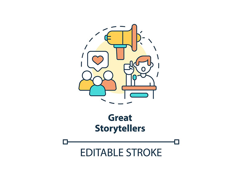 Great storytellers concept icon
