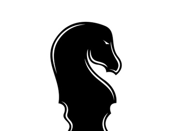 Black Chess Knight Horse Stallion Statue Sculpture silhouette logo design preview picture