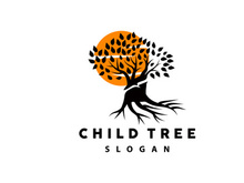 Tree Logo, Life Balance Education Vector