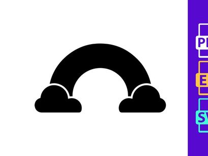 Minimalist black arch bridge silhouette over white background