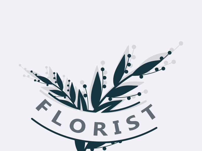 Florist logo beautiful floral leaf and flower vector art, icon graphic decoration business wedding template