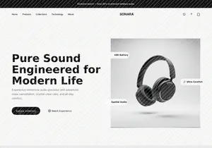 Sonara Audio E-Commerce Website Design | Premium Headphones