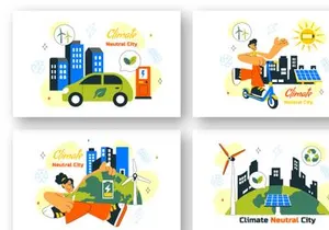 10 Climate Neutral City Illustration