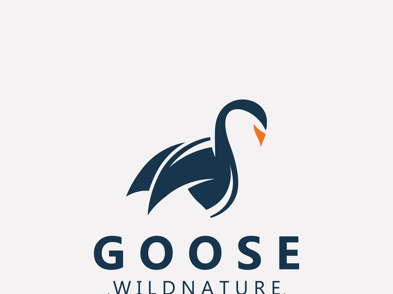 Animal Goose bird nature logo with modern style inspiration. premium design