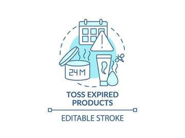 Toss expired products concept icon preview picture